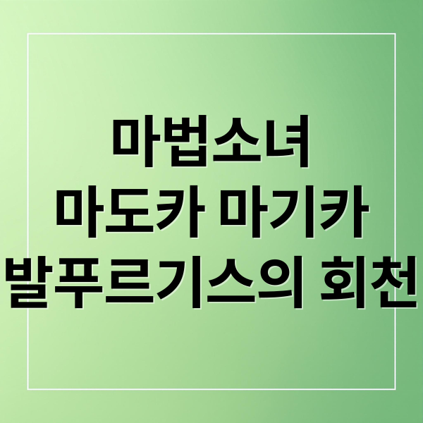 마법소녀
마도카 마기카
발푸르기스의 회천 (마도카 마기카 발푸르기스의 회천 연기)