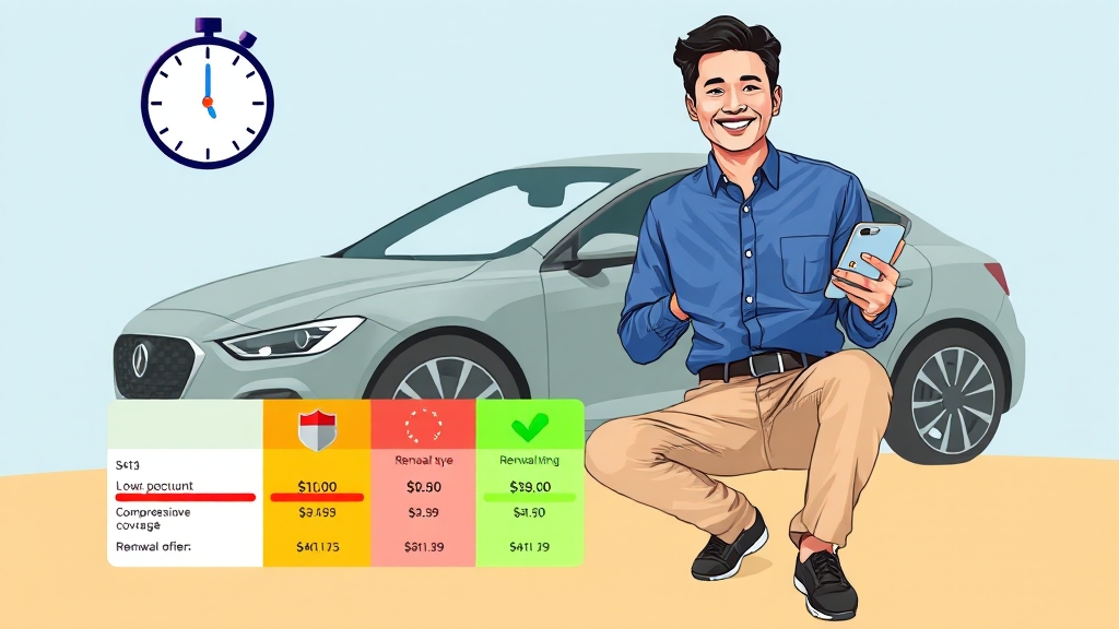 자동차보험 갱신, 똑똑하게 관리하는 전략 (illustration 스타일)
