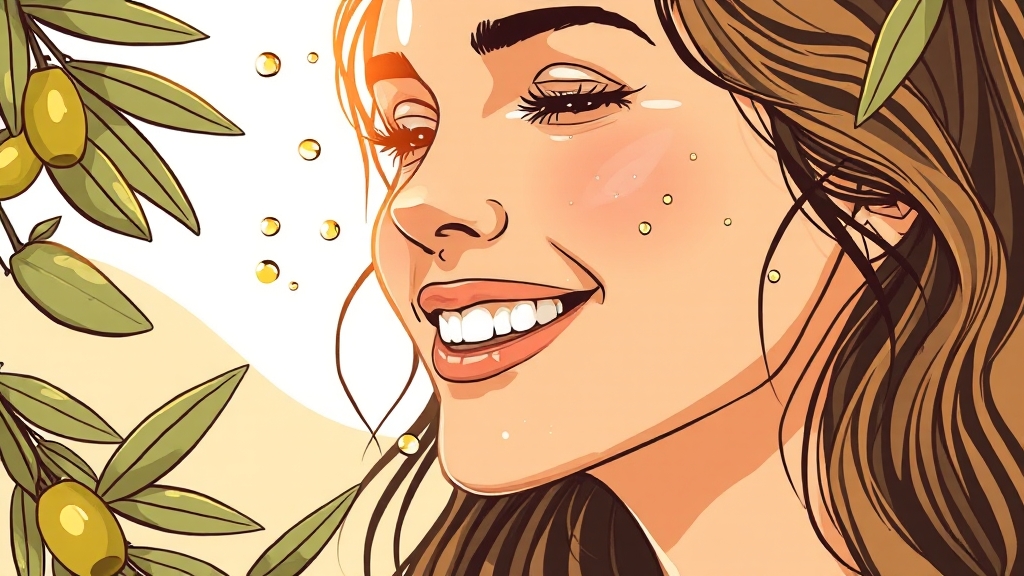 피부 건강에도 좋은 올리브 오일 (illustration 스타일)