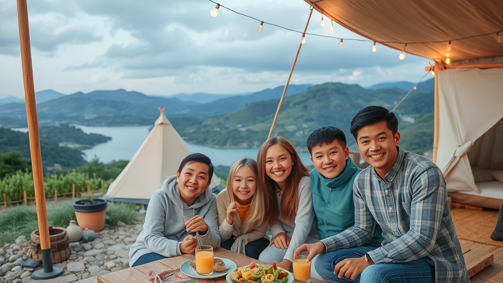 글램핑 주변 관광지 (realistic 스타일)