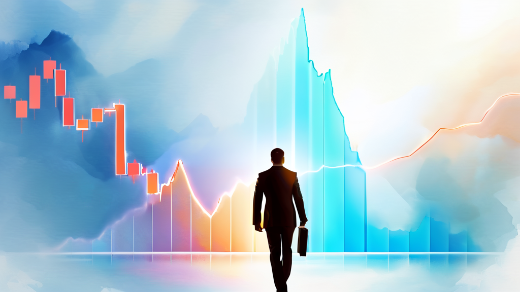 주식 시장의 역동성: 물건 가격처럼 변하는 주가 (watercolor 스타일)