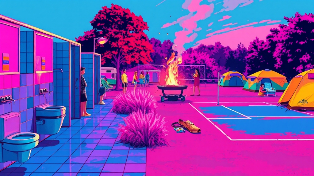 캠핑장 시설 비교 & 이용 꿀팁 (popart 스타일)
