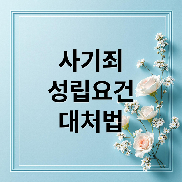사기죄
성립요건
대처법 (사기죄 공소시효)