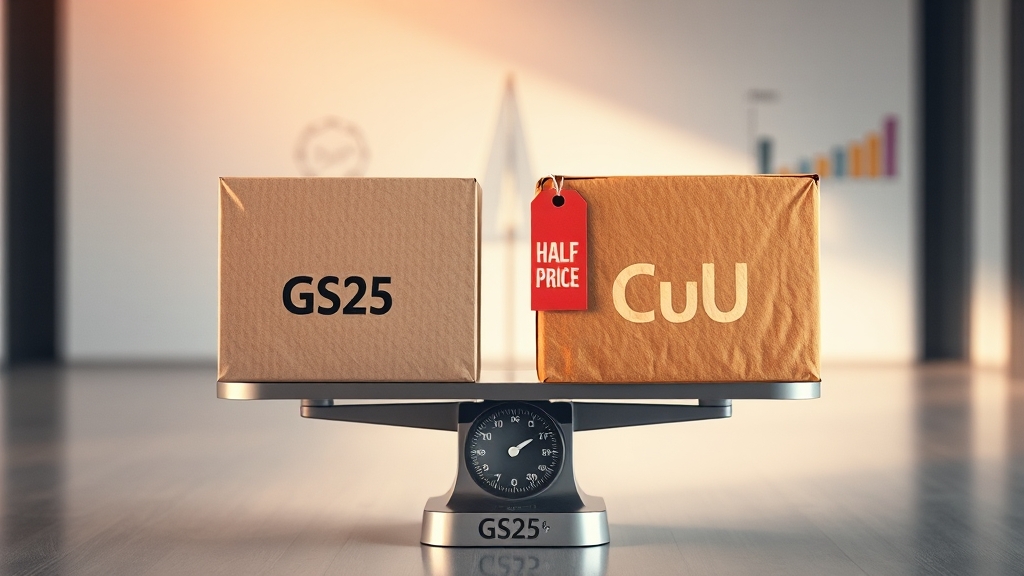 반값택배 가격 비교 (CU vs GS25) (realistic 스타일)