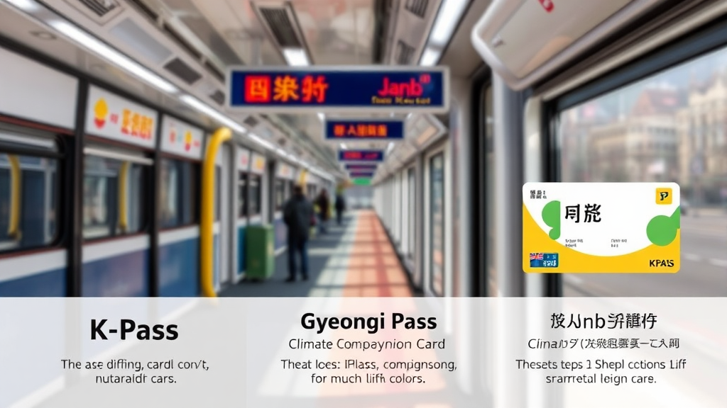 K-패스 vs 경기패스 vs 기후동행카드 (realistic 스타일)