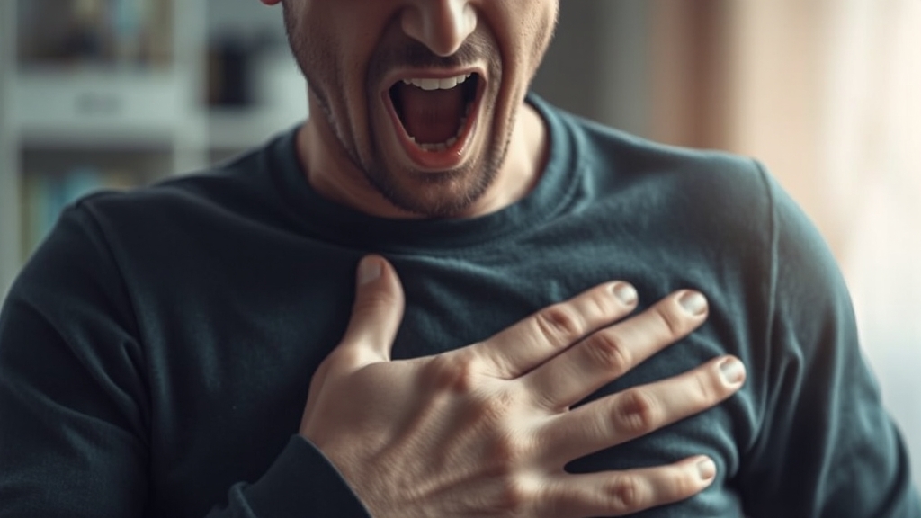 갑작스러운 호흡 곤란 원인과 증상 (realistic 스타일)