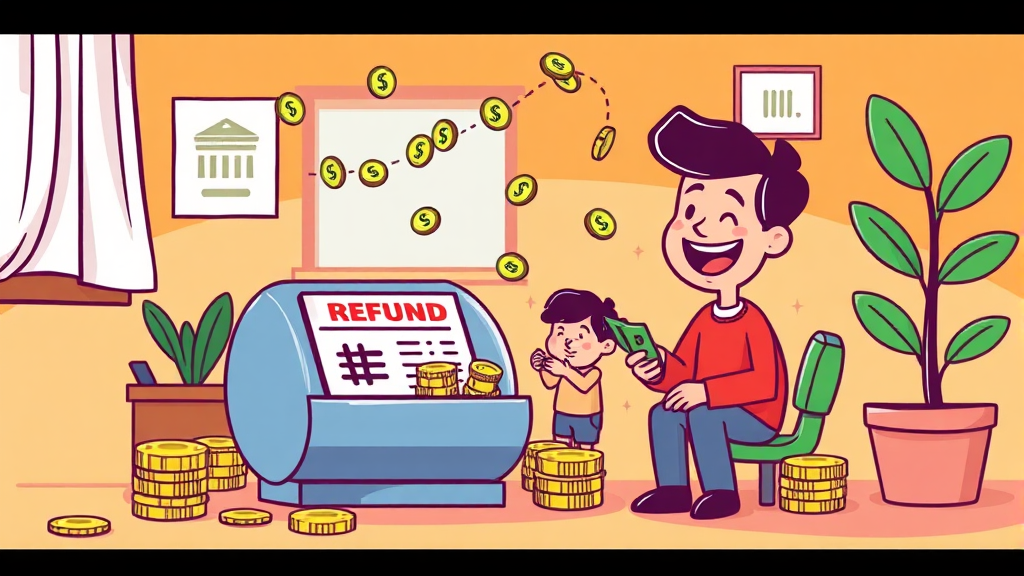 환급 신청 시 유의사항 (cartoon 스타일)