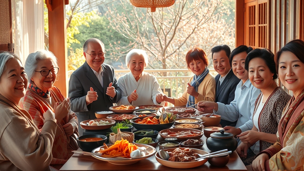 가족, 친지 따뜻한 추석 인사 (realistic 스타일)