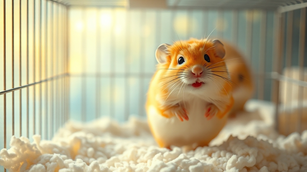 골든햄스터 키우기: 기본 환경 조성 (watercolor 스타일)