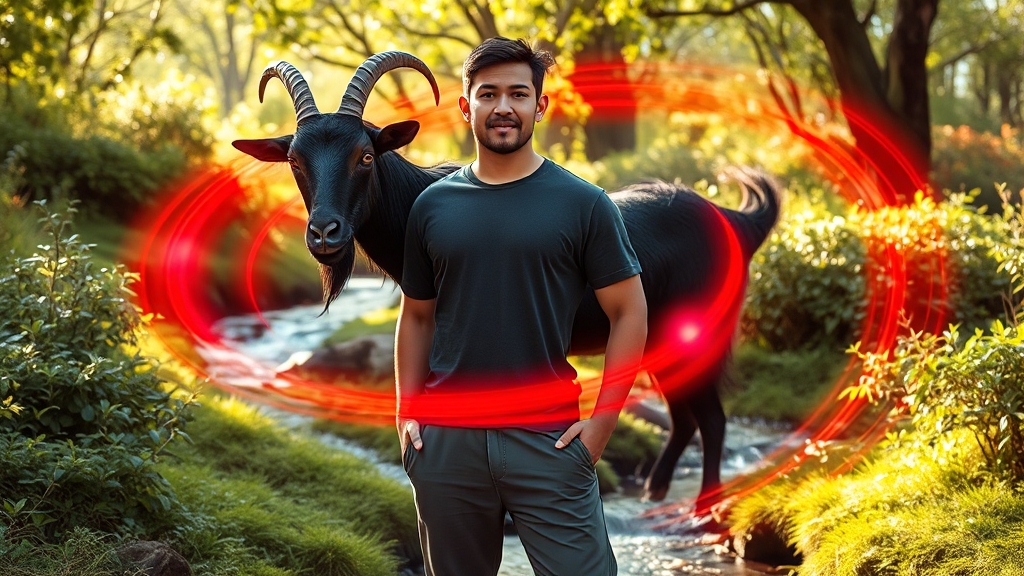 흑염소 진액, 왜 좋을까요? (realistic 스타일)