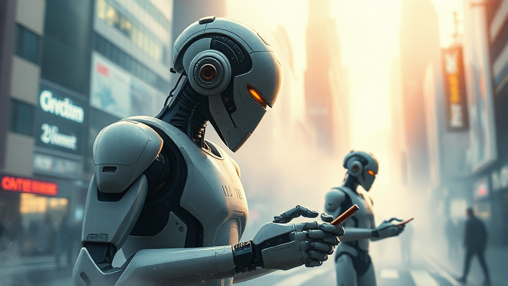 피지컬 AI 미래와 과제 (watercolor 스타일)