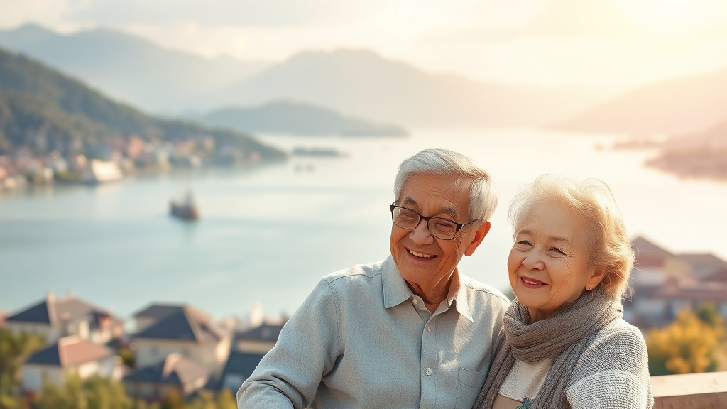 실버타운 입지 및 교통 환경 (watercolor 스타일)