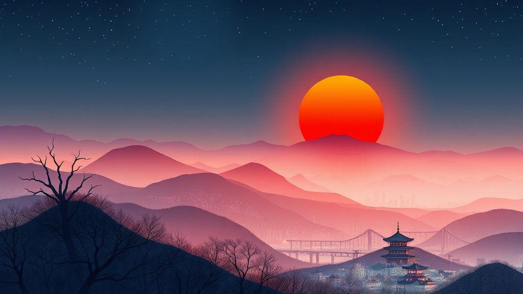 수도권 근교 해돋이 명소 (illustration 스타일)