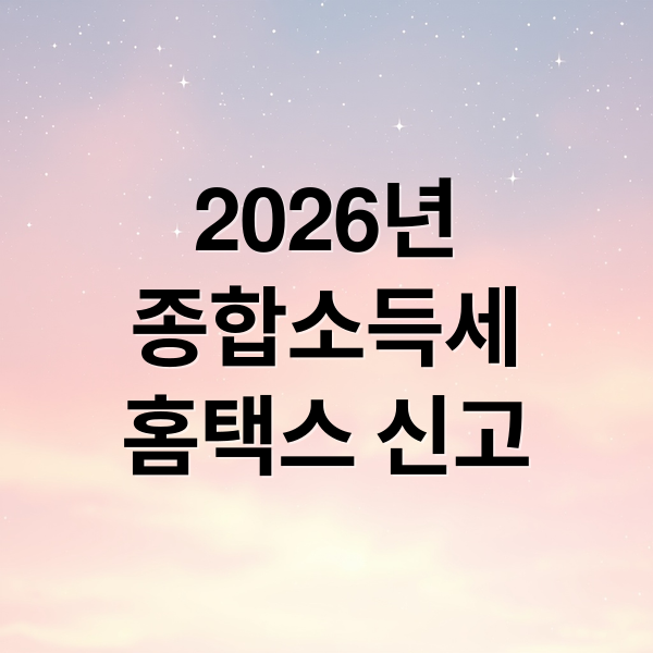 2026년
종합소득세
홈택스 신고 (2026 종합소득세 신고 기간 및 홈택스 간편 장부 작성법)