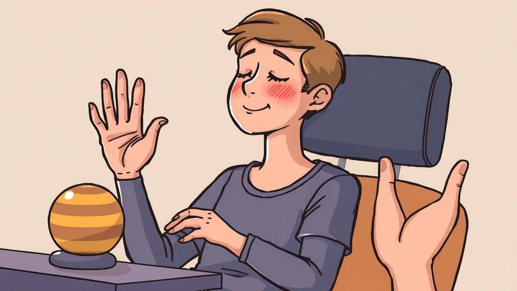 손끝 저림 자가 진단 및 완화 (cartoon 스타일)