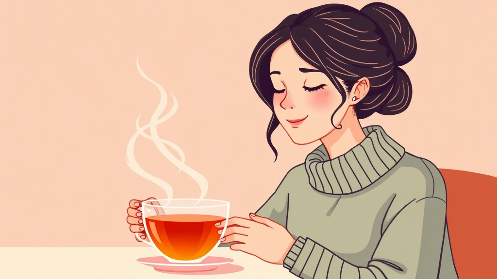 위염 완화 차: 종류별 특징 비교 (illustration 스타일)