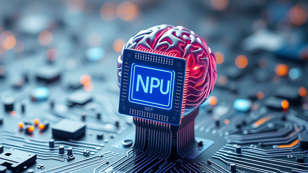 NPU 기반 AI 반도체 성장 (realistic 스타일)