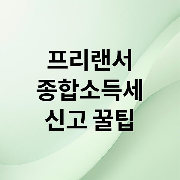 프리랜서
종합소득세
신고 꿀팁 (프리랜서 종합소득세 필요서류)