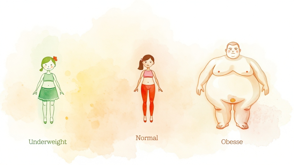 비만도 정상 범위 & 단계별 분류 (watercolor 스타일)