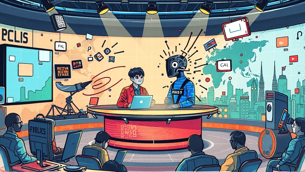 미래 방송 생태계 (cartoon 스타일)