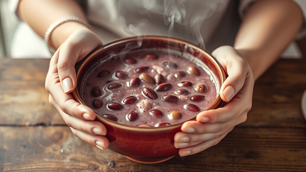 팥 효능 3가지: 부종, 피부, 감기 OUT! (realistic 스타일)