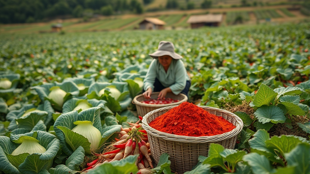 김장 재료 가격 동향 및 전망 (realistic 스타일)