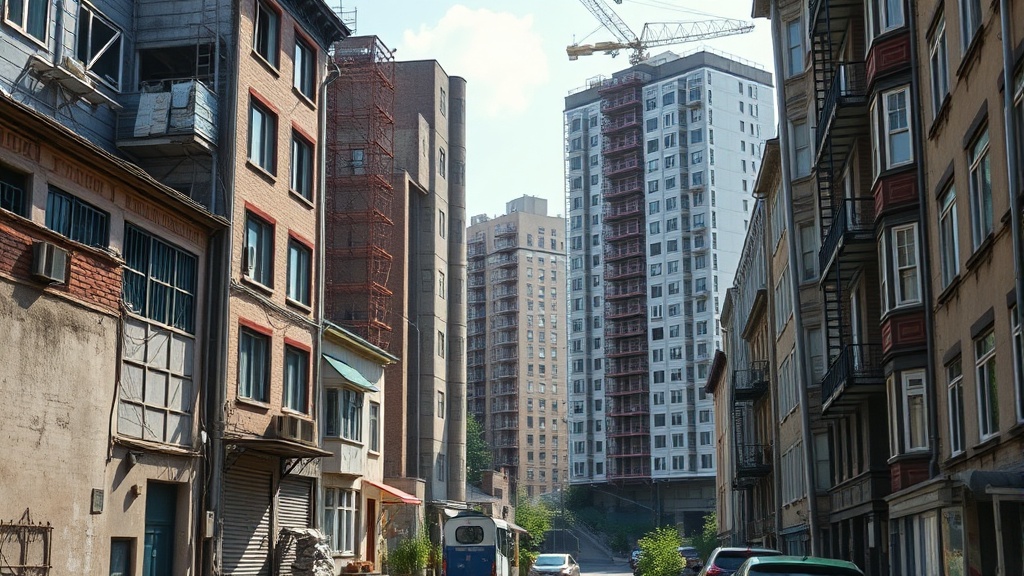 재개발 vs 재건축 차이점 (realistic 스타일)