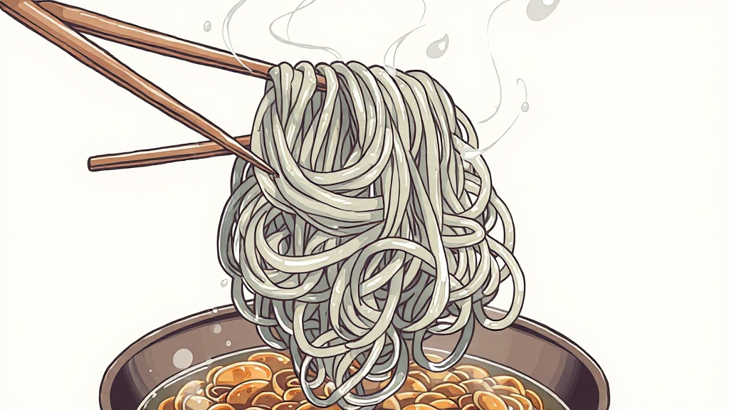 당면, 쫄깃하게 삶는 비법은? (illustration 스타일)