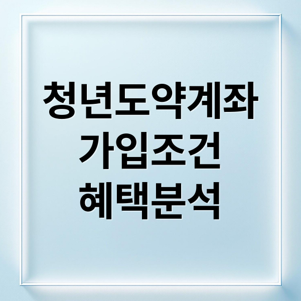 청년도약계좌
가입조건
혜택분석 (청년도약계좌)