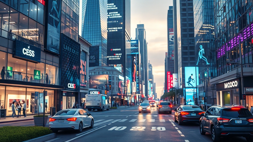 CES 2026 주요 기술 트렌드 (realistic 스타일)