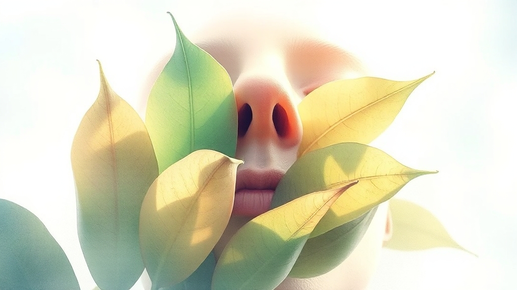 비염으로 고생하는 사람이 삼백초 추출물로 도움을 기대하는 모습