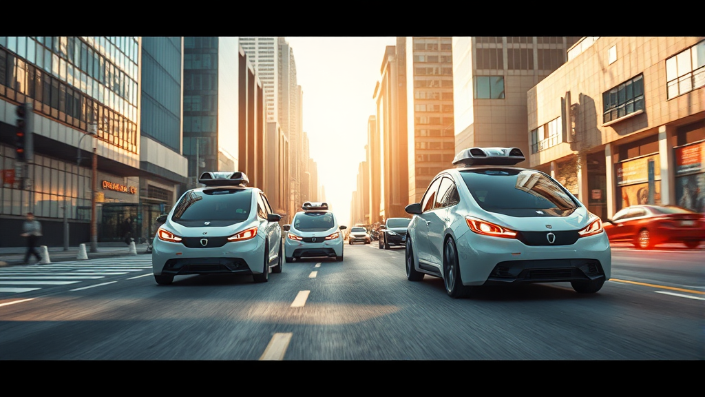 자율주행 기술 발전 방향과 로보택시 시대의 도래 (realistic 스타일)