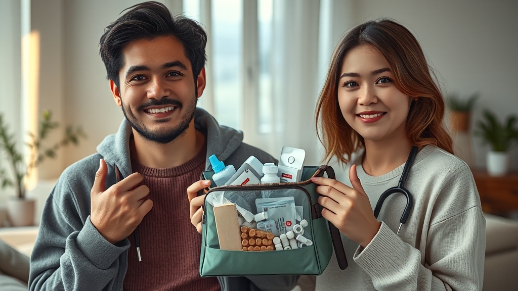 열이 날 때: 해열제 복용 시 주의사항 (realistic 스타일)