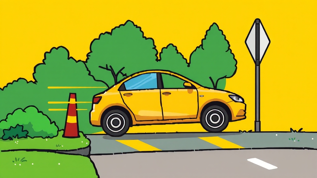 과속방지턱 완벽 공략: 속도, 브레이크, 차량 종류별 통과 요령 A to Z (2025최신) 6 잘못된 브레이크 사용은 위험 (cartoon 스타일)