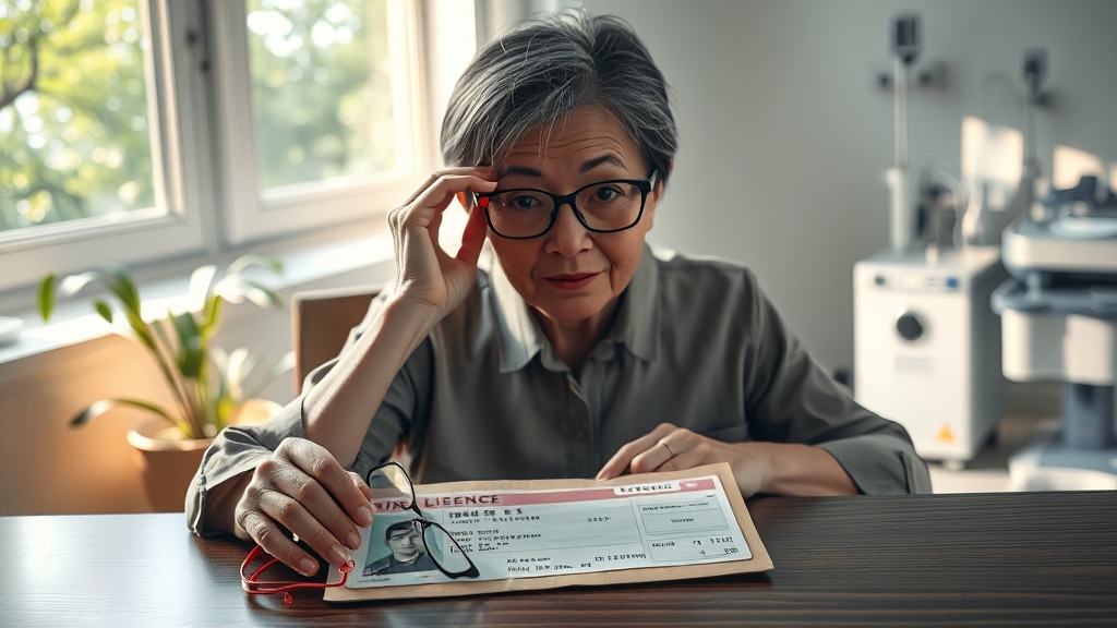 시력 미달 시 대처 방안 및 갱신 절차 (realistic 스타일)