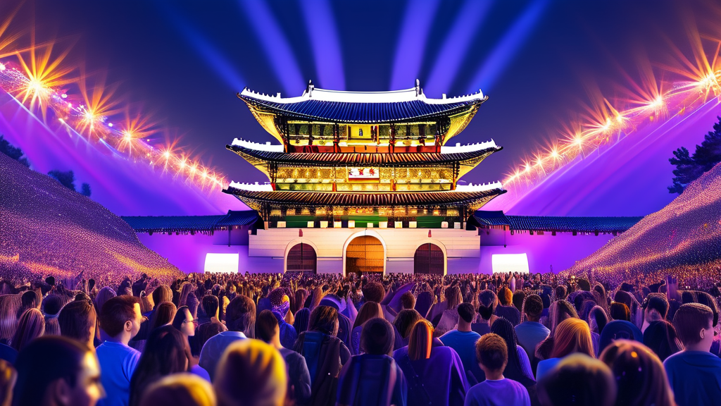 공연 현장 분위기: 체험존, 포토존, 그리고 특별한 순간들 (realistic 스타일)