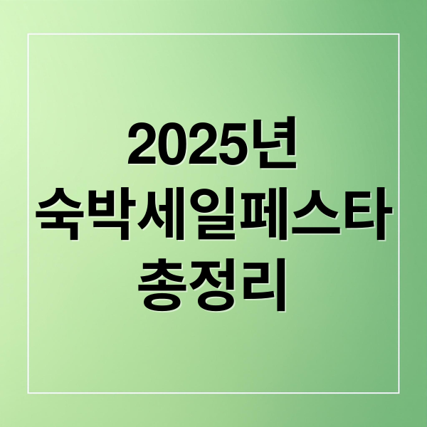 2025년
숙박세일페스타
총정리 (숙박세일페스타)