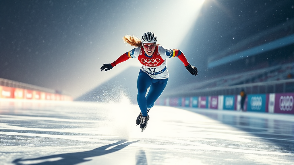 2026 밀라노 올림픽: 김길리 선수의 눈부신 활약상 (realistic 스타일)