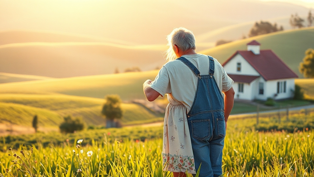 농촌 생활과 가족애 재해석 (realistic 스타일)