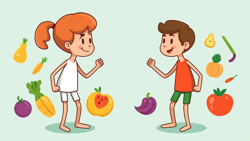 영양제와 음식 궁합 (cartoon 스타일)