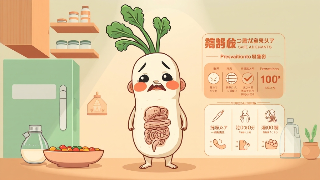 곰보배추 섭취 시 주의사항 (cartoon 스타일)