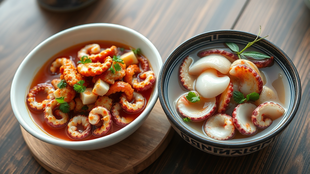 보양식 낙지 요리 맞수 (realistic 스타일)