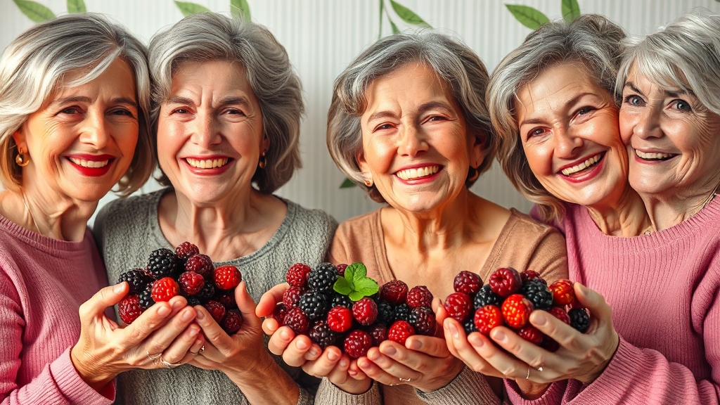 갱년기, 오디로 건강하게! (realistic 스타일)