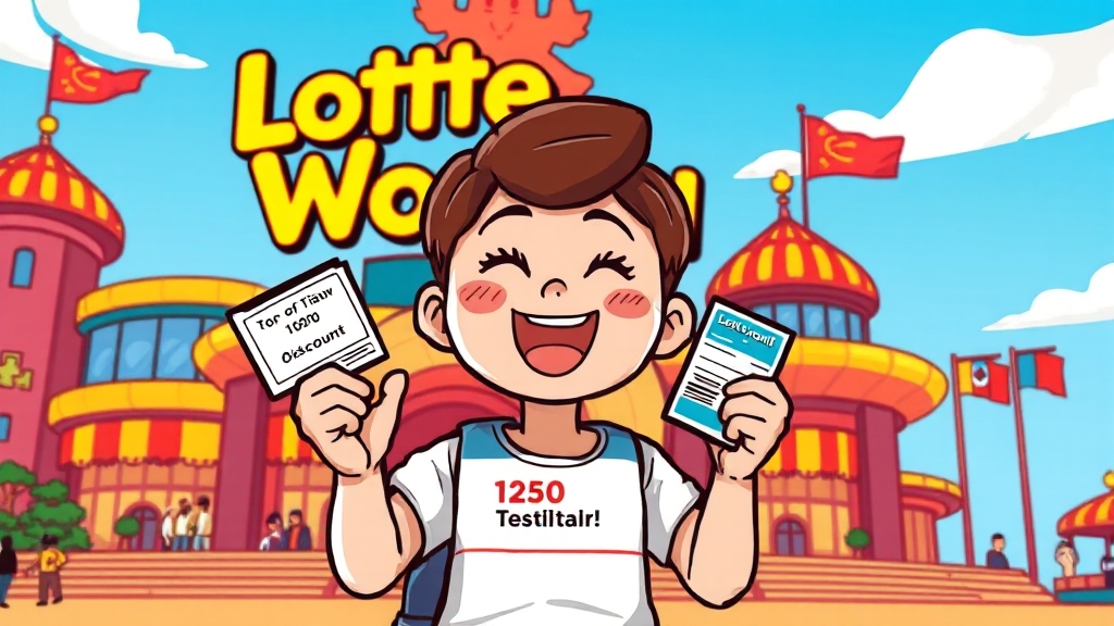 수험표 할인 주의사항 (cartoon 스타일)