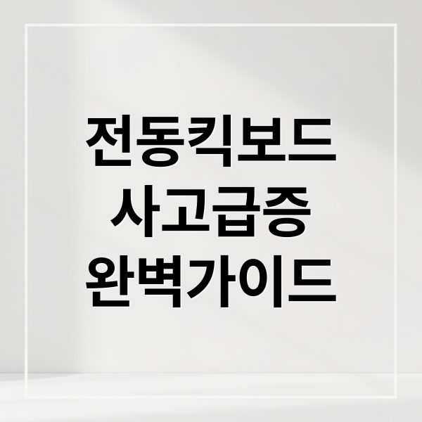 전동킥보드
사고급증
완벽가이드 (전동킥보드 사고 안전)