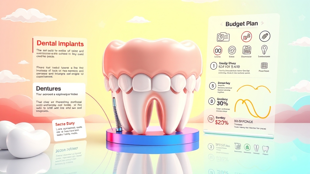 임플란트 vs 틀니: 비용 비교 및 예산 계획 (cartoon 스타일)