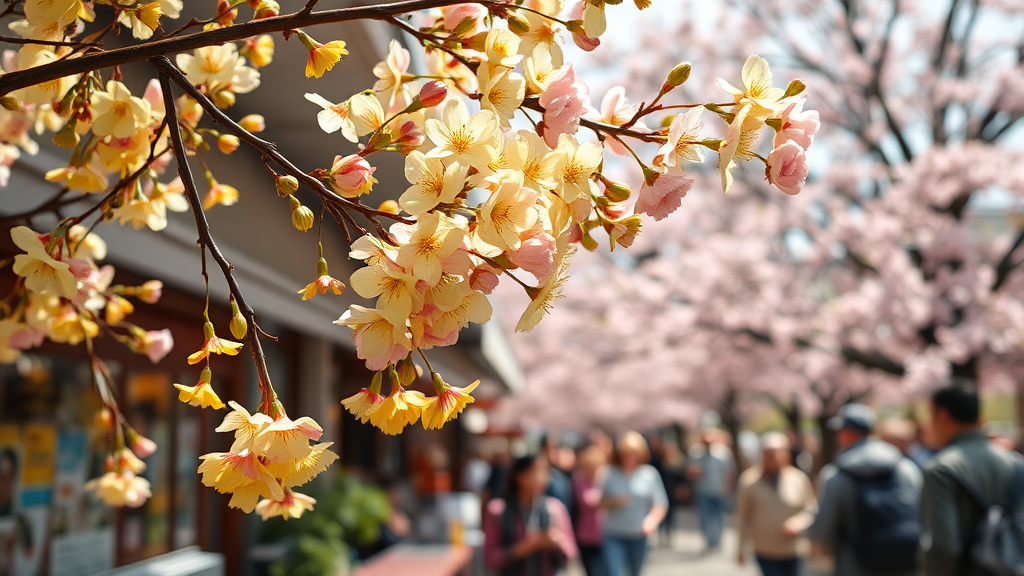 봄꽃 만끽! 놓치면 후회할 전국 봄꽃 축제 (realistic 스타일)