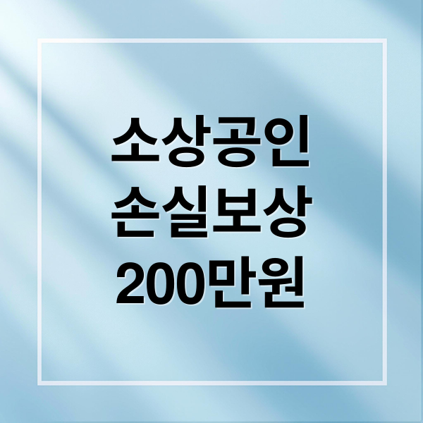 소상공인
손실보상
200만원 (2025 소상공인 손실보상 200만원)
