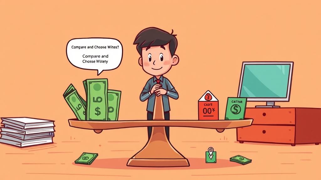 금리와 한도, 꼼꼼히 따져보자 (cartoon 스타일)