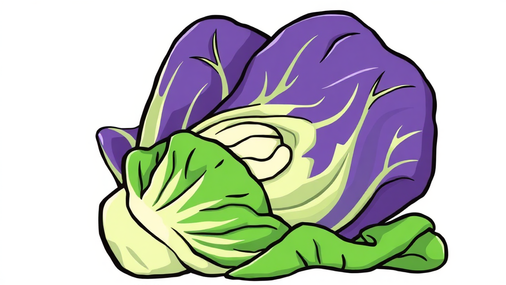 싱싱한 봄동 손질 및 세척 방법 (cartoon 스타일)